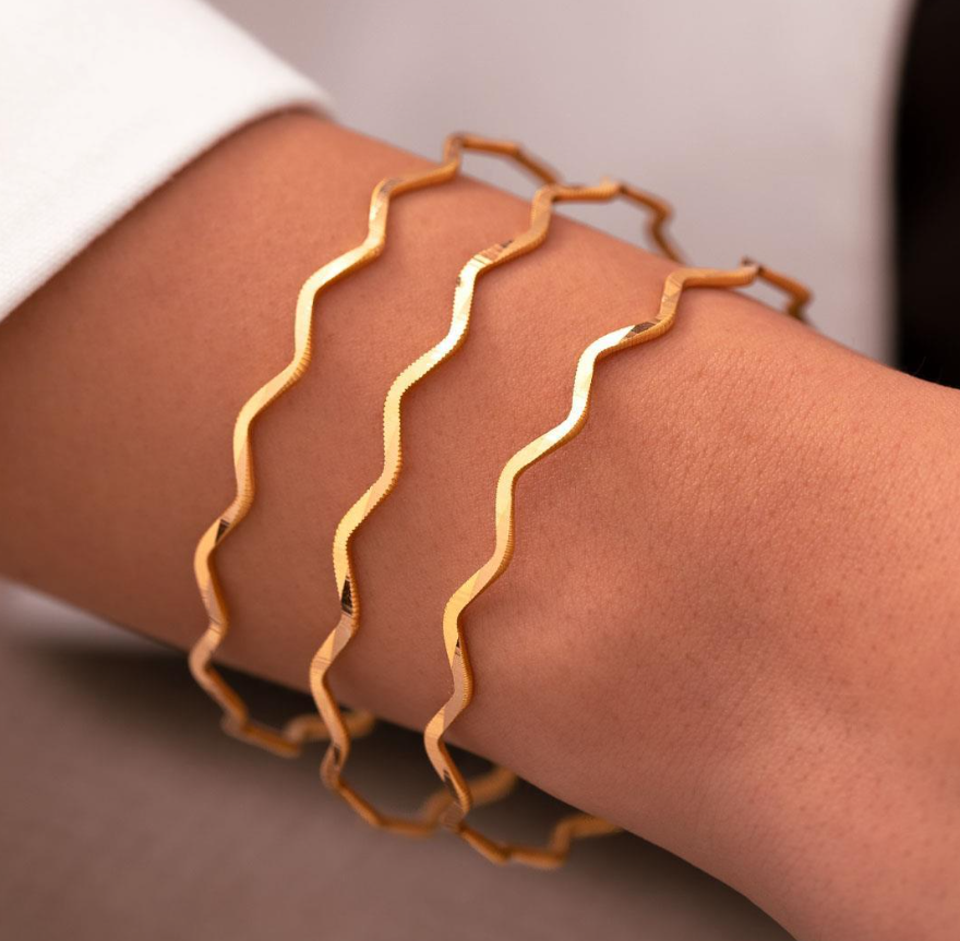 10 Gram 22 Ayar Altın Zigzag Ajda Bilezik