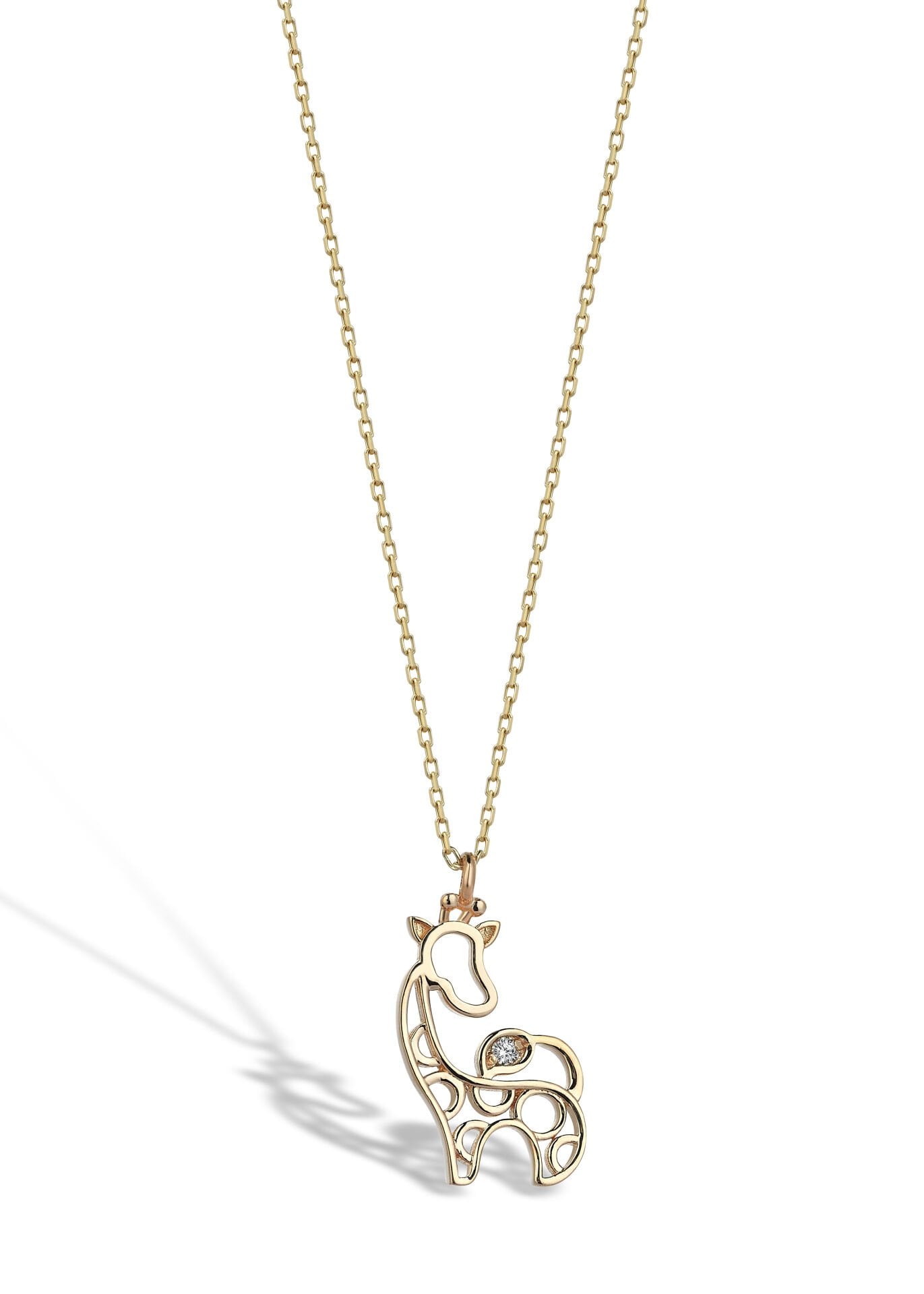 0.01 Karat Pırlanta Zürafa Kolye